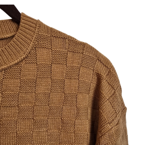 Berkley & Unbranded 2 Sweaters Basket Wave & Textured Stitch Brown Blue Small - Picture 8 of 17